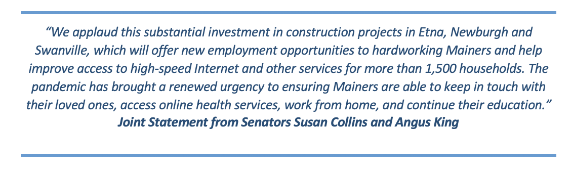 CARES Ohio -  Senators Collins and King Quote