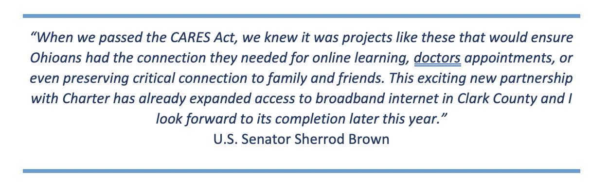 CARES Ohio -  Senator Sherrod Brown Quote