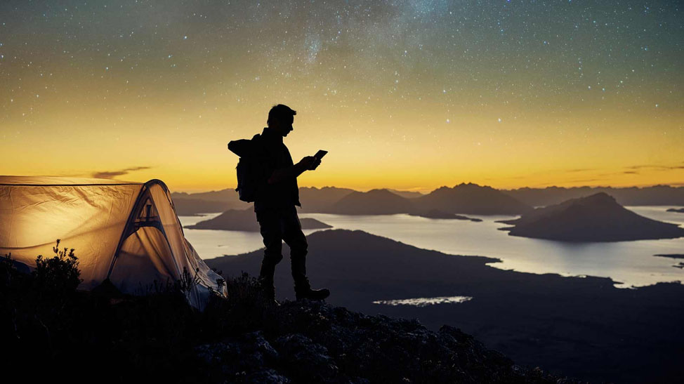 Man enjoying his night view with good times spectrum network